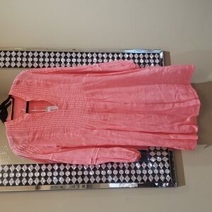 Nwt 120% Lino rasbery linnen dress size 46 Large